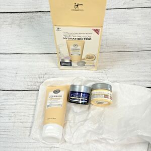 It Cosmetic Your On-the-Glow Hydration Trio Cleanser Cream Beauty Sleep NEW NIB